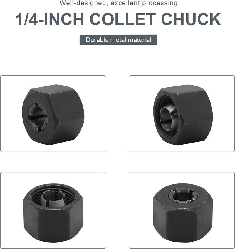 Thaekuns 2610008122 1/4" Router Collet for Bosch PR20EVS (2pcs) - Image 5